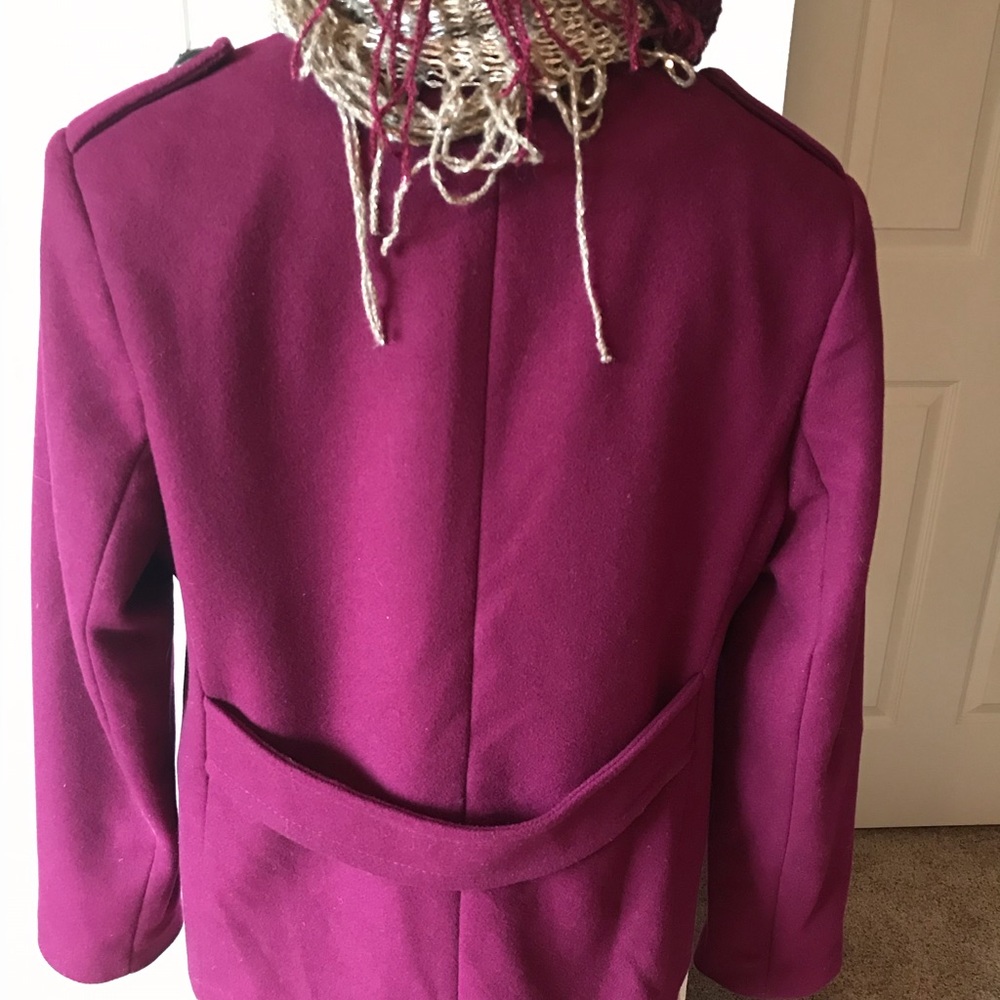 Double-Breasted Wool Raspberry Jacket Lined In Le… - image 8